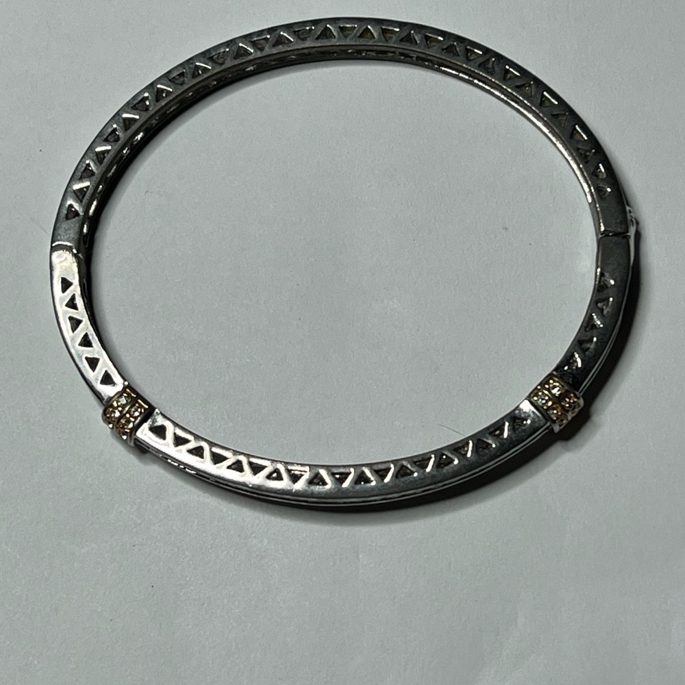 Camrose and Kross JBK Silver Rhinestone Hinged Bangle Bracelet - Picture 6 of 14